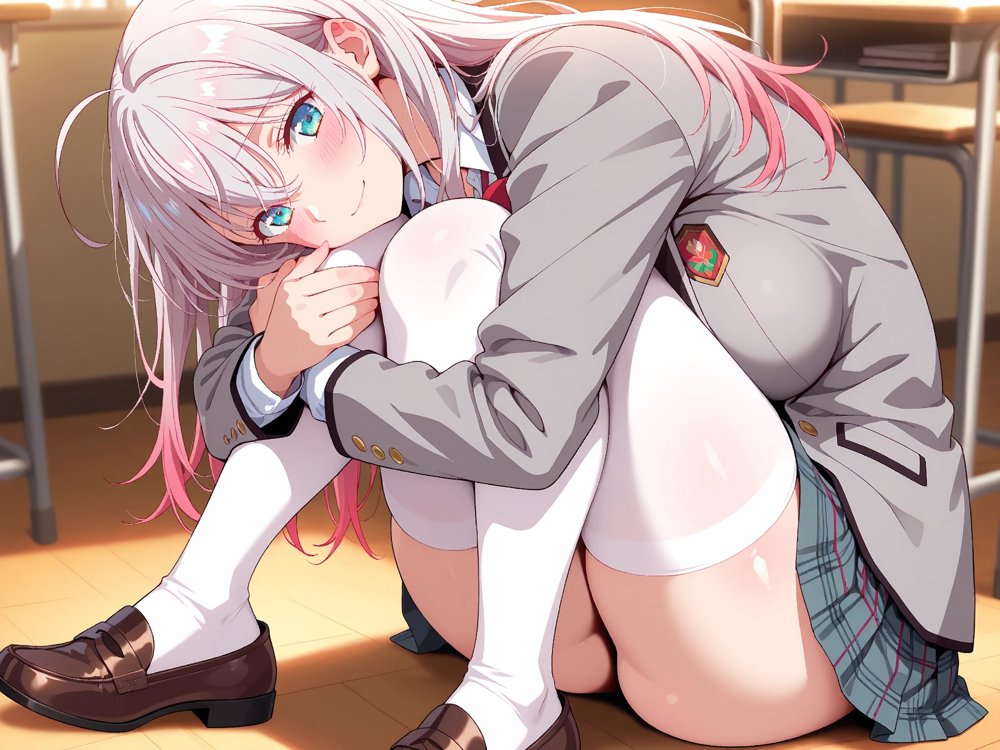 【雌イキヒロイン】ロシデレ  アーリャさん  〜用務員のおじさんと制服のまま誰もいない旧校舎で〜【画像生成マン】
