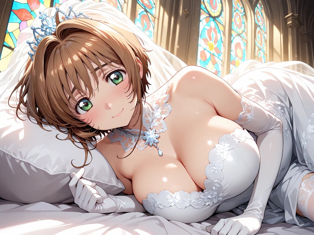 【雌イキヒロイン】 カード●ャプターさくら 純白ドレスの花嫁陵●〜カード使いの少女とおじさんの背徳の儀〜【画像生成マン】 hitomi無料エロ漫画（同人誌）サンプル画像005