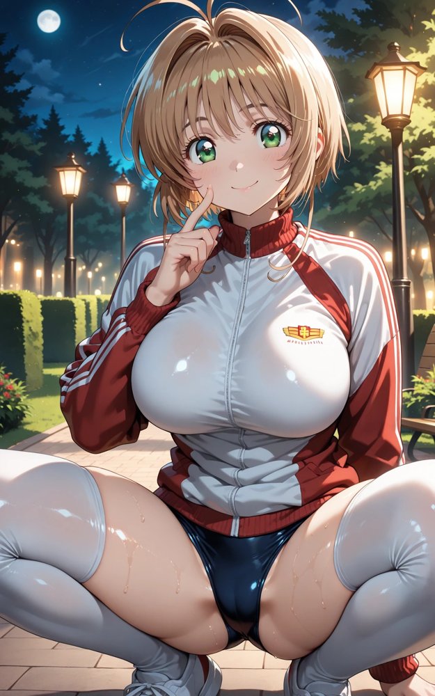 【発情ヒロイン】カードキ〇プターさくら 木〇本桜 屋外ブルマ編【画像生成マン】 hitomi無料エロ漫画（同人誌）サンプル画像005