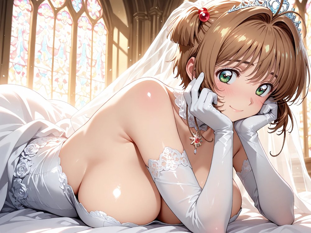 【雌イキヒロイン】 カード●ャプターさくら 純白ドレスの花嫁陵●〜カード使いの少女とおじさんの背徳の儀〜【画像生成マン】 hitomi無料エロ漫画（同人誌）サンプル画像006
