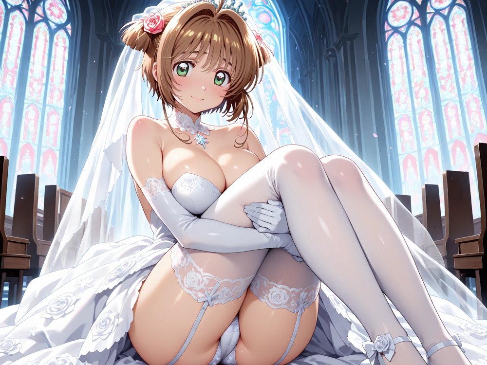 【雌イキヒロイン】 カード●ャプターさくら 純白ドレスの花嫁陵●〜カード使いの少女とおじさんの背徳の儀〜【画像生成マン】 hitomi無料エロ漫画（同人誌）サンプル画像007