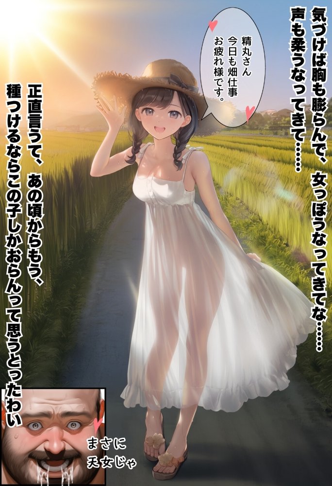【因習村】村の飢饉を救うため差し出された僕の彼女、BMI40越えの性欲だけはいっちょ前の種付けおじさんに媚薬を飲まされ、おじさん特有のねちっこい前戯で全身べちょべちょに舐められた挙げ句、聖なる肉棒（チンカス付き）の掃除を実施！その後は遂に処女おまんこにゴールイン！入念かつ丹念にがん突きにされ、イキまくりんぐ！一晩中汗だくで連続絶頂アクメを決めさせられた話【種付け出版】 hitomi無料エロ漫画（同人誌）サンプル画像034