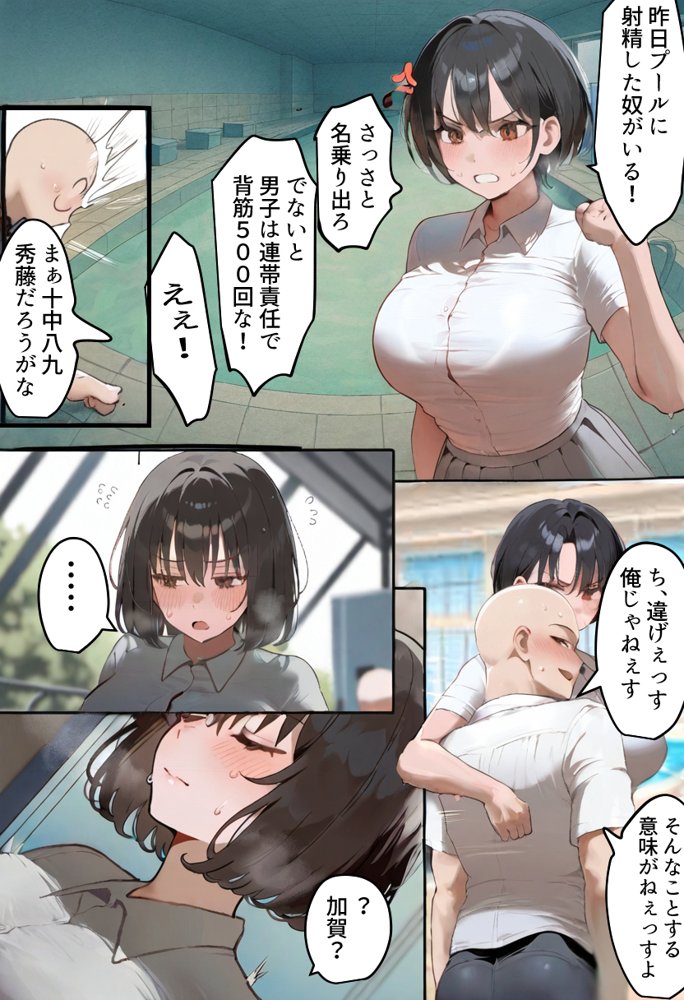 俺の爆乳競泳カノは大会裏で童貞坊主に筆下ろし強要され乳首イキから孕ませSEX漬けにされてた話 【寝取られ精液プール2】【寝取られるタマシギの一滴】 hitomi無料エロ漫画（同人誌）サンプル画像010