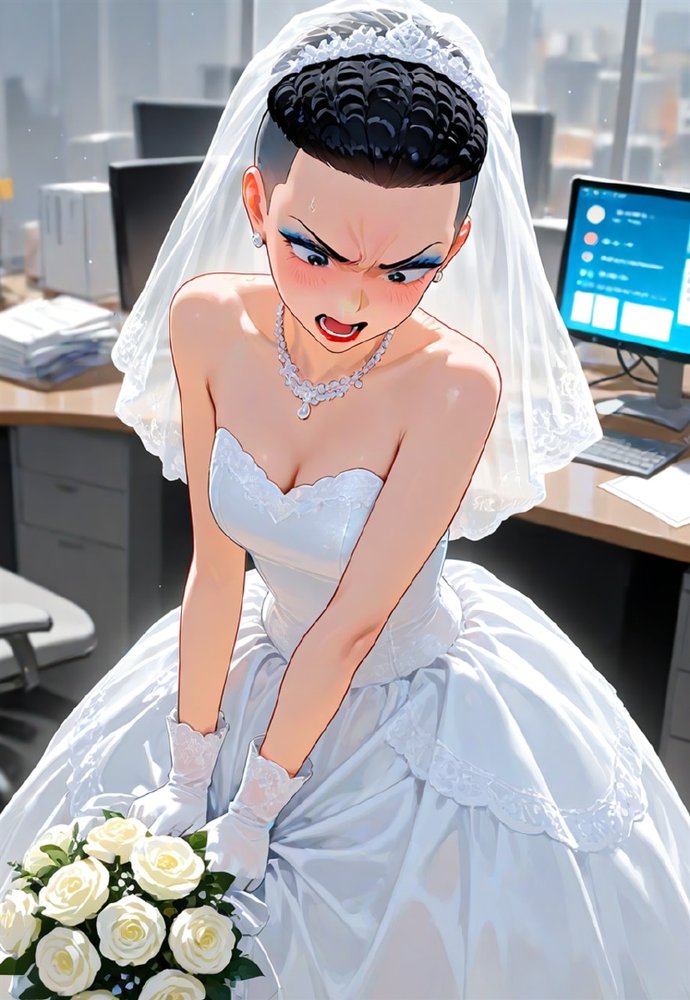 バージン・オフィス 〜職場の男たちが、全員ウェディングドレスの処女になった日〜【真城の秘宝館】 無料エロ漫画（同人誌）サンプル画像090