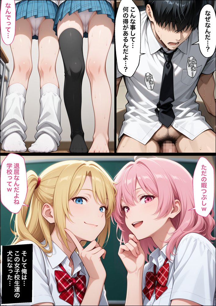 教師の俺が、なんでJKの犬に！？ドS問題児ギャル達の玩具にされ、エッチなおしおきとご褒美とXXXで無事にしつけ完了！【ラブリークラフト】 hitomi無料エロ漫画（同人誌）サンプル画像002
