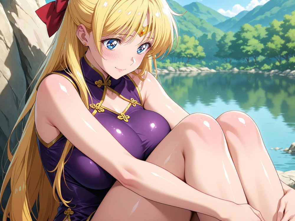 【発情ヒロイン】美少女戦士セー●ーヴィーナス  すけすけチャイナで青姦編【画像生成マン】 hitomi無料エロ漫画（同人誌）サンプル画像007