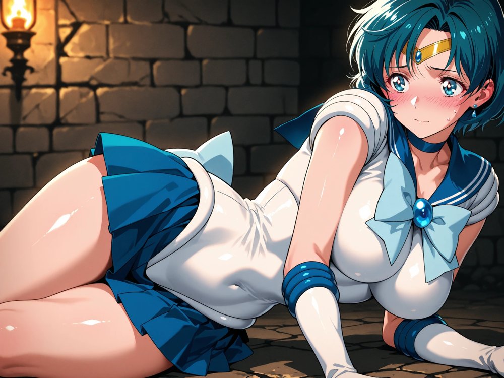 【発情ヒロイン】美少女戦士セー●ーマーキュリー  監獄編【画像生成マン】