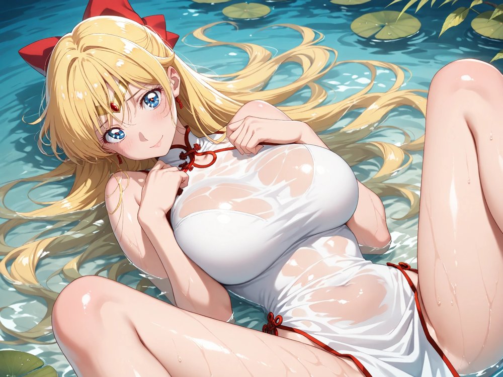 【発情ヒロイン】美少女戦士セー●ーヴィーナス  すけすけチャイナで青姦編【画像生成マン】 hitomi無料エロ漫画（同人誌）サンプル画像012