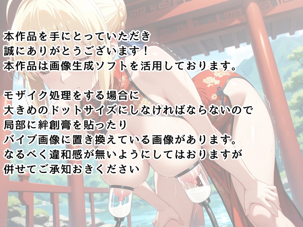 【発情ヒロイン】Fate/st●y night  セイ●ー  ノーパンチャイナ服編【画像生成マン】 hitomi無料エロ漫画（同人誌）サンプル画像002