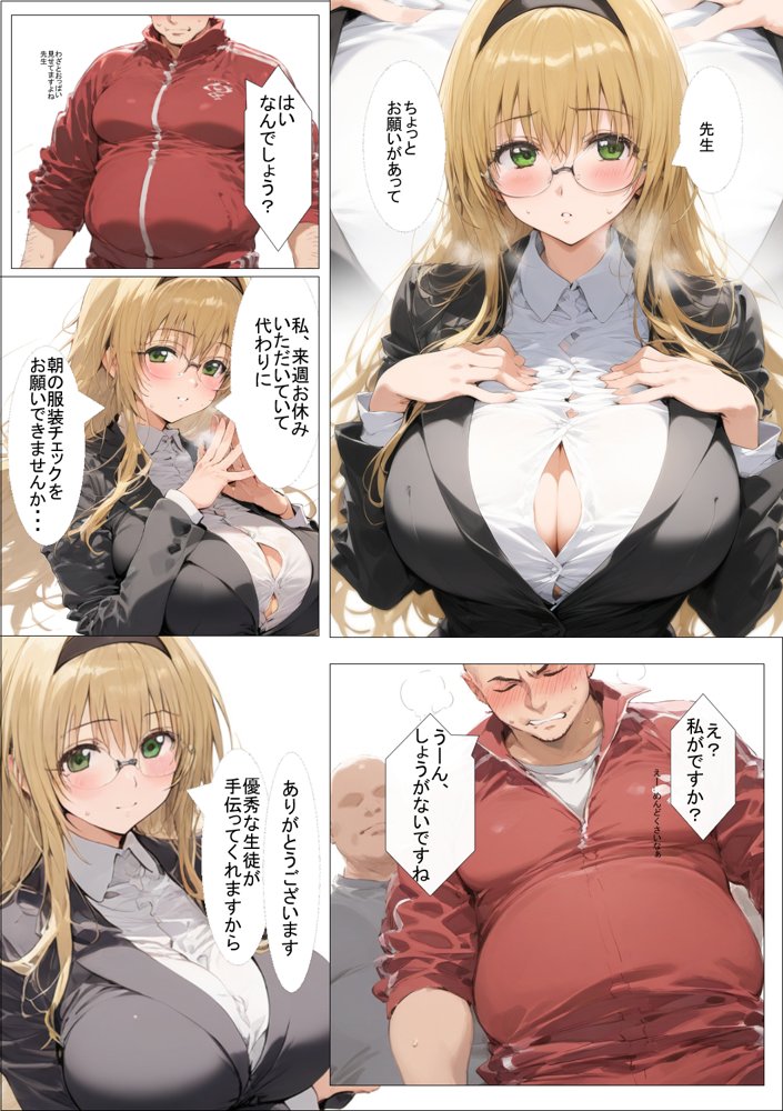 古〇川唯、絶倫キモ教師の肉便器になった話【AI魔法おじさん】 hitomi無料エロ漫画（同人誌）サンプル画像002