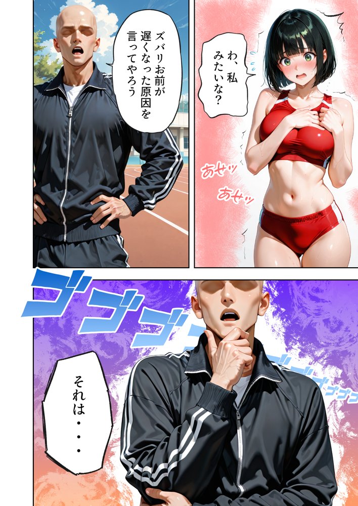 巨乳が暴れて走れませんッ！ 補欠落ちした陸上部元エースがコーチに秘密の特訓を指導してもらう話【肉まんじゅう】
