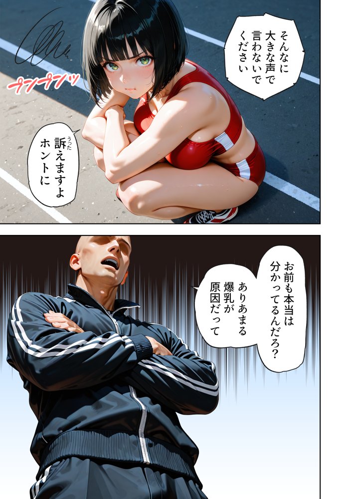 巨乳が暴れて走れませんッ！ 補欠落ちした陸上部元エースがコーチに秘密の特訓を指導してもらう話【肉まんじゅう】