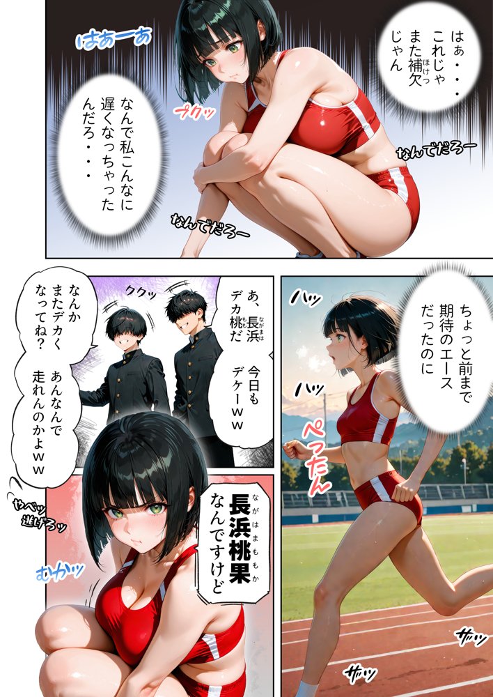 巨乳が暴れて走れませんッ！ 補欠落ちした陸上部元エースがコーチに秘密の特訓を指導してもらう話【肉まんじゅう】