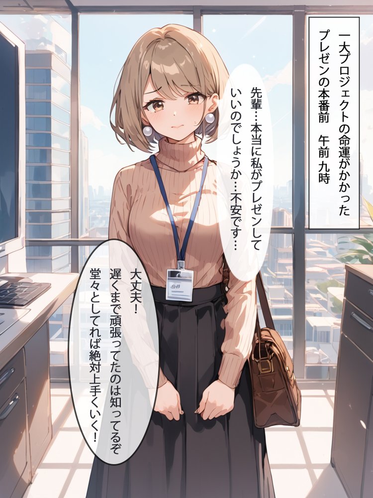 ［全ページセリフ付き］清楚系ビッチのOLちゃんはなんでもいいからしゃぶりたい！〜襲っていたはずがいつの間にか絶倫先輩に完堕ちしてた件〜【真夜中きのこ】