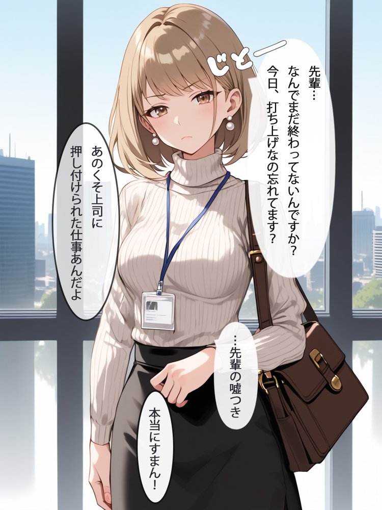 ［全ページセリフ付き］清楚系ビッチのOLちゃんはなんでもいいからしゃぶりたい！〜襲っていたはずがいつの間にか絶倫先輩に完堕ちしてた件〜【真夜中きのこ】