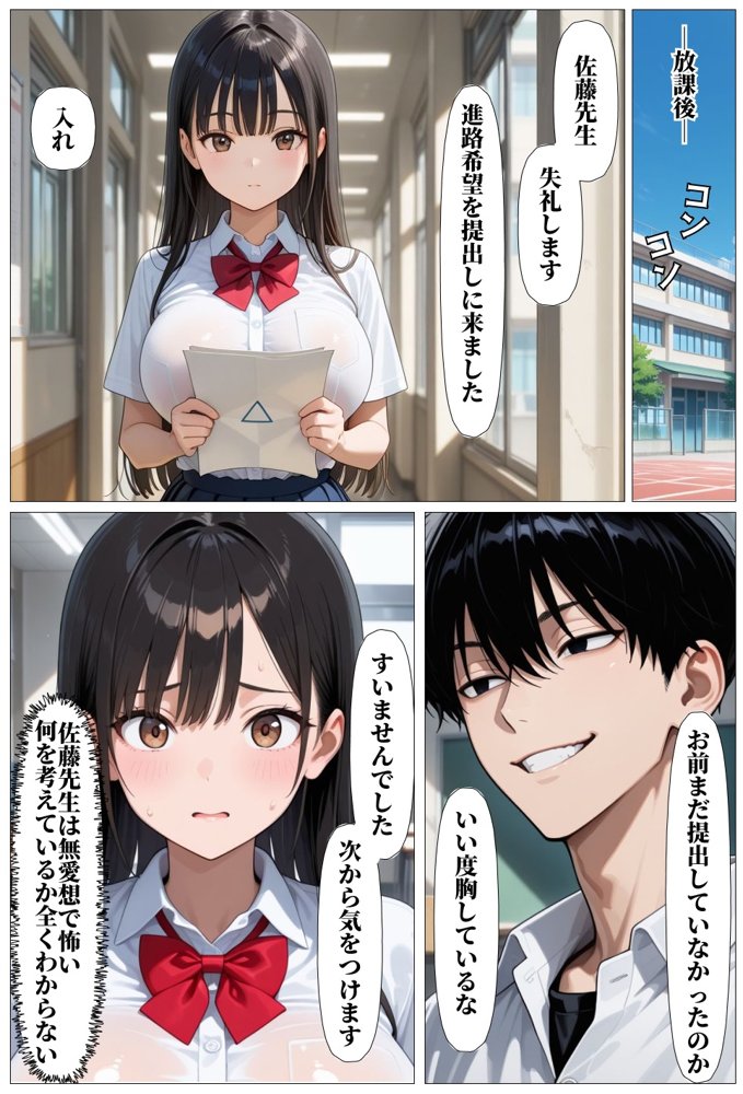 クズ教師は彼氏持ちの巨乳JKと濃厚セックスした話【べもすけ】