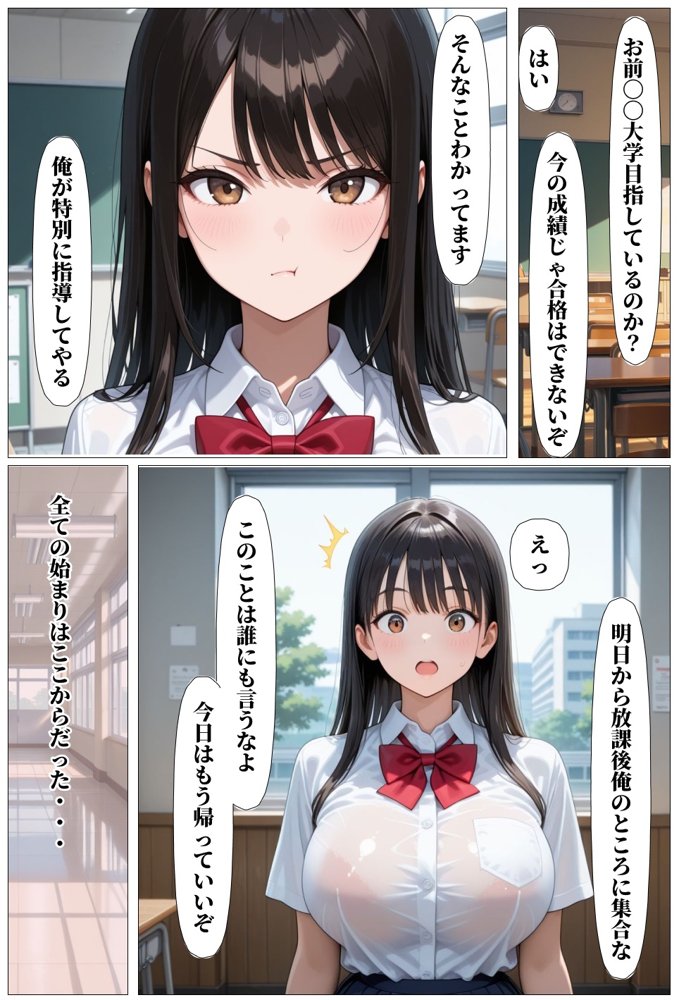 クズ教師は彼氏持ちの巨乳JKと濃厚セックスした話【べもすけ】