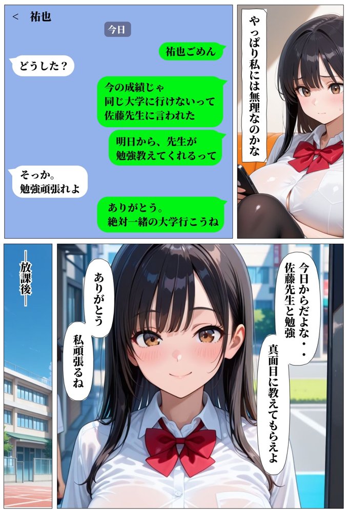クズ教師は彼氏持ちの巨乳JKと濃厚セックスした話【べもすけ】