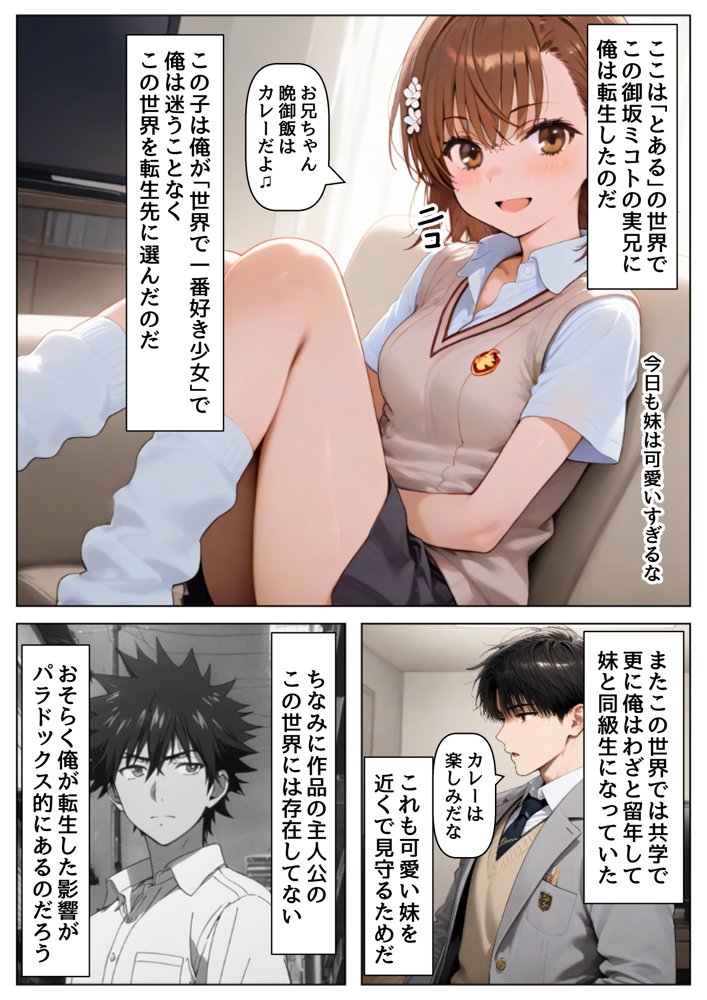 俺は大好きな御坂ミコ●のお兄ちゃんになる《セリフ有りCG版》〜チート能力《お兄ちゃん転生》で俺は無双する〜【【妹＆制服】大好き商店（byハマダ殿下）】
