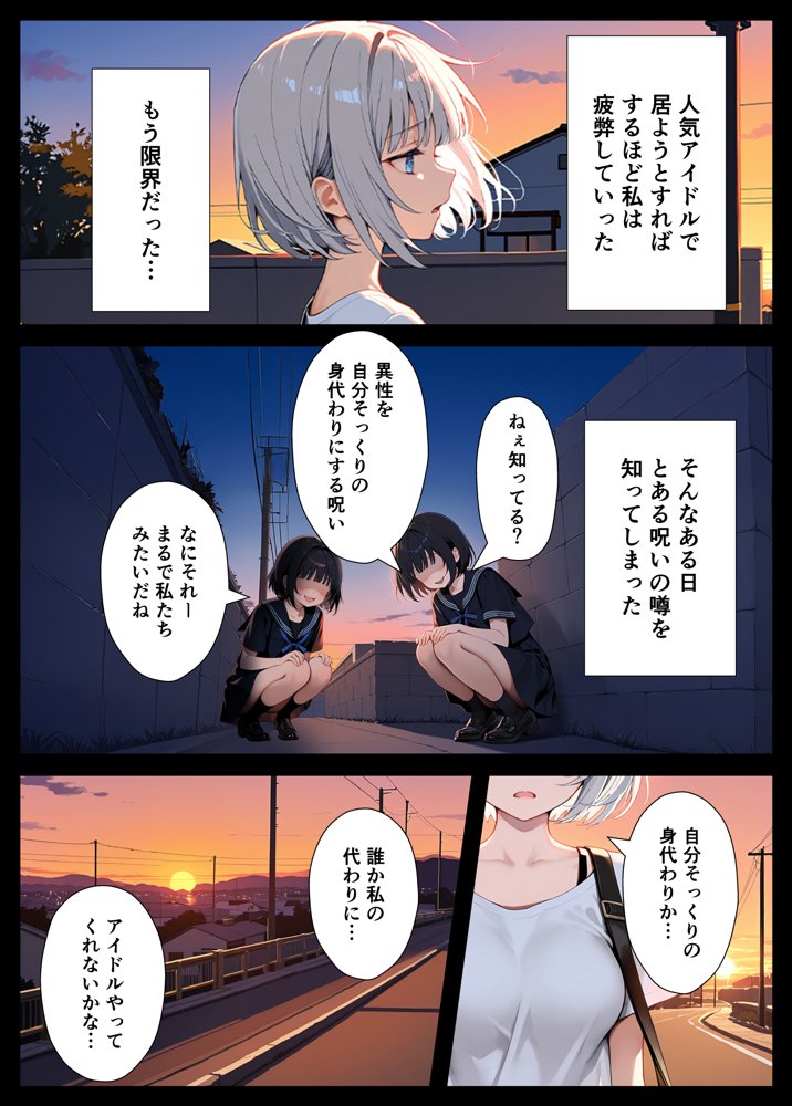 陰キャでドルオタな俺が人気アイドルそっくりに女体化して本人と3 Pすることになった【悪魔ほろほろ】