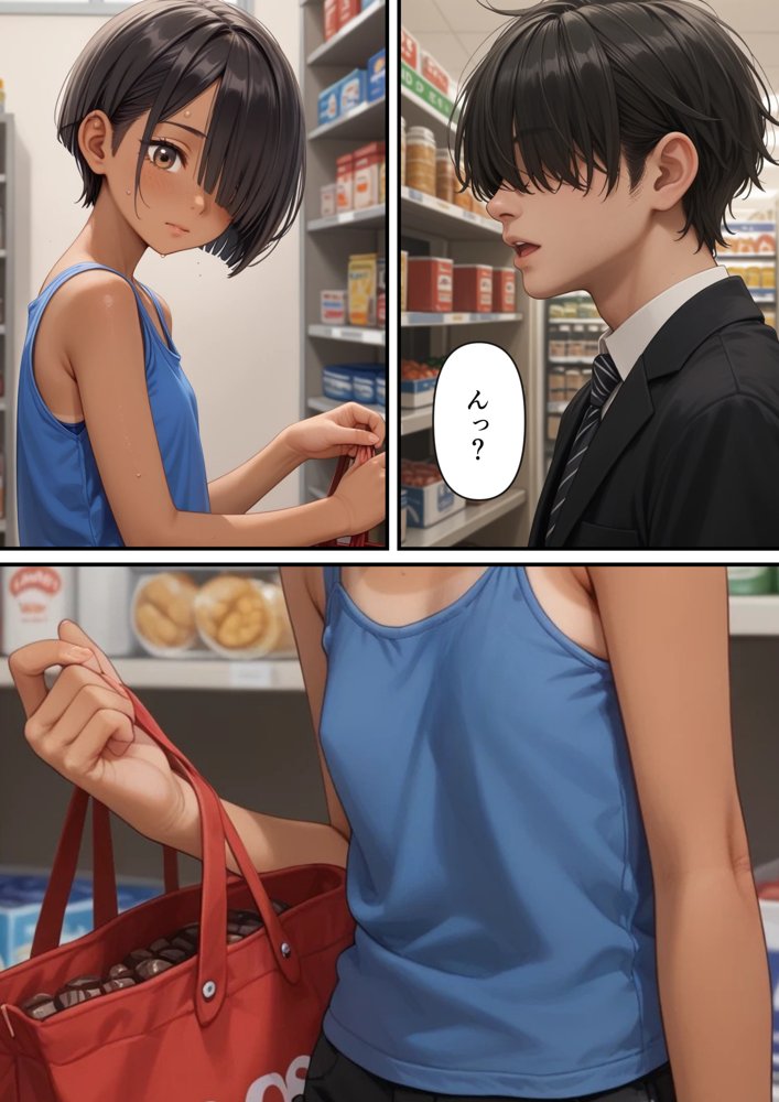 万引きで捕まった少年が実は少女だったので【日焼け美少女とのセックスの記録】【パイパンロリ】