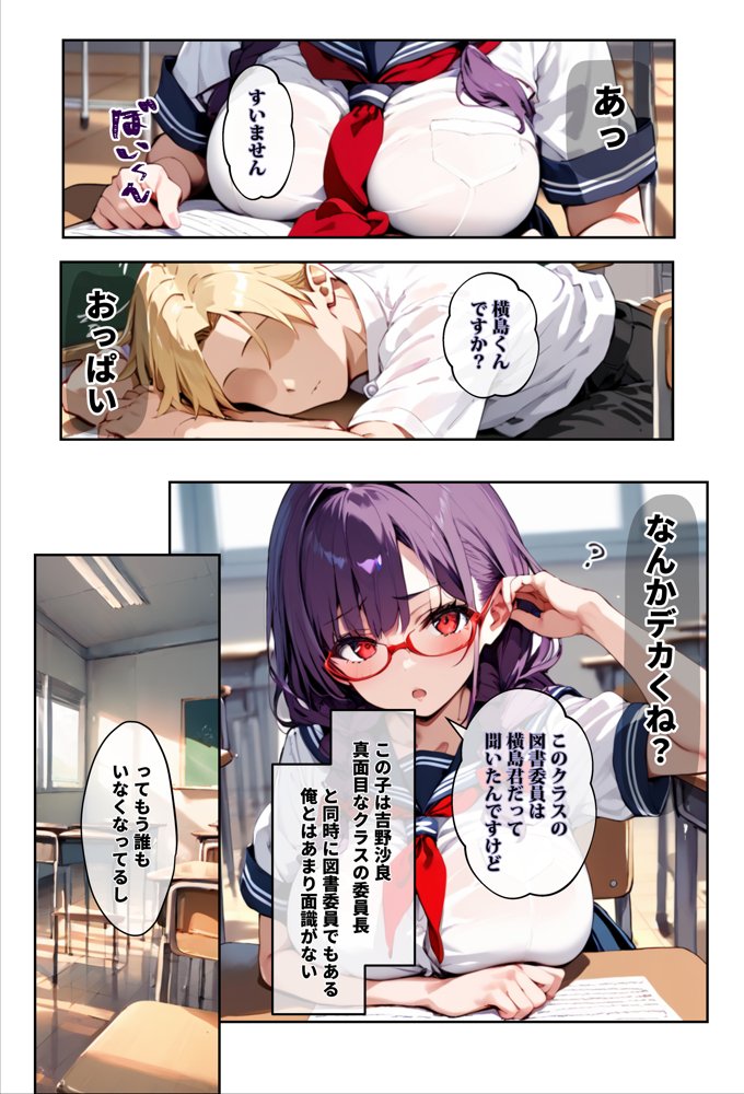 「3秒だけ好きにシていい」と言ったデカパイ委員長の寝取られマ〇コを貸してもらった件【エロマンガールズ】