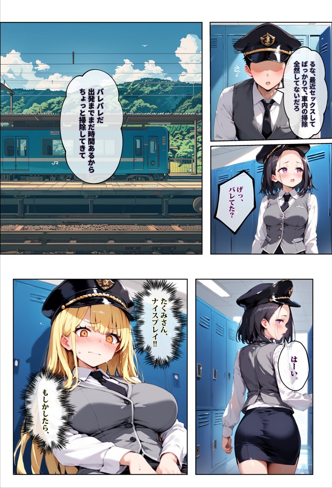 彼女よりエッチが上手い子との浮気SEXを見せてあげた話〜中出し列車で働くビッチ〜【エロマンガールズ】