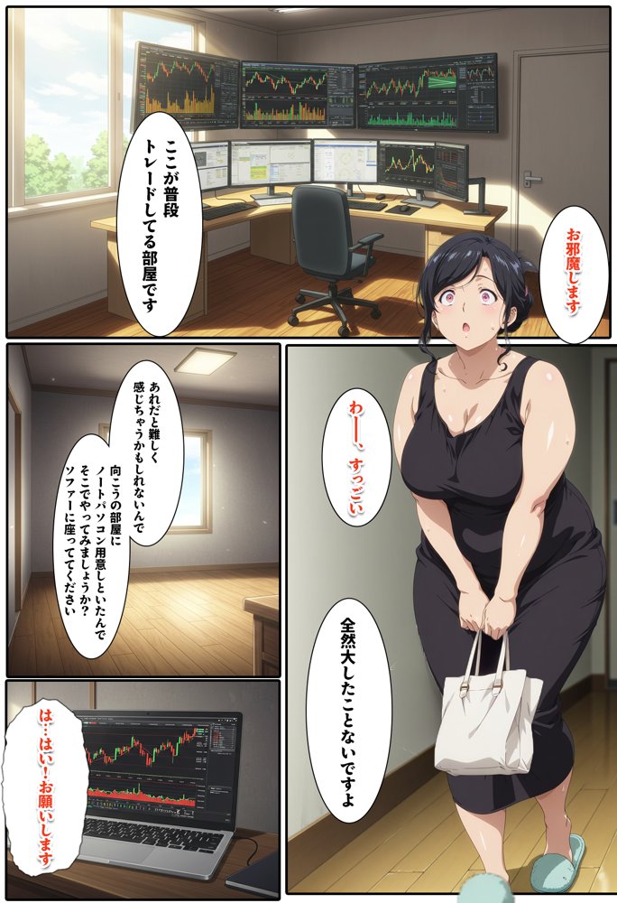 株を始めた人妻の三角保ち合い【BK】