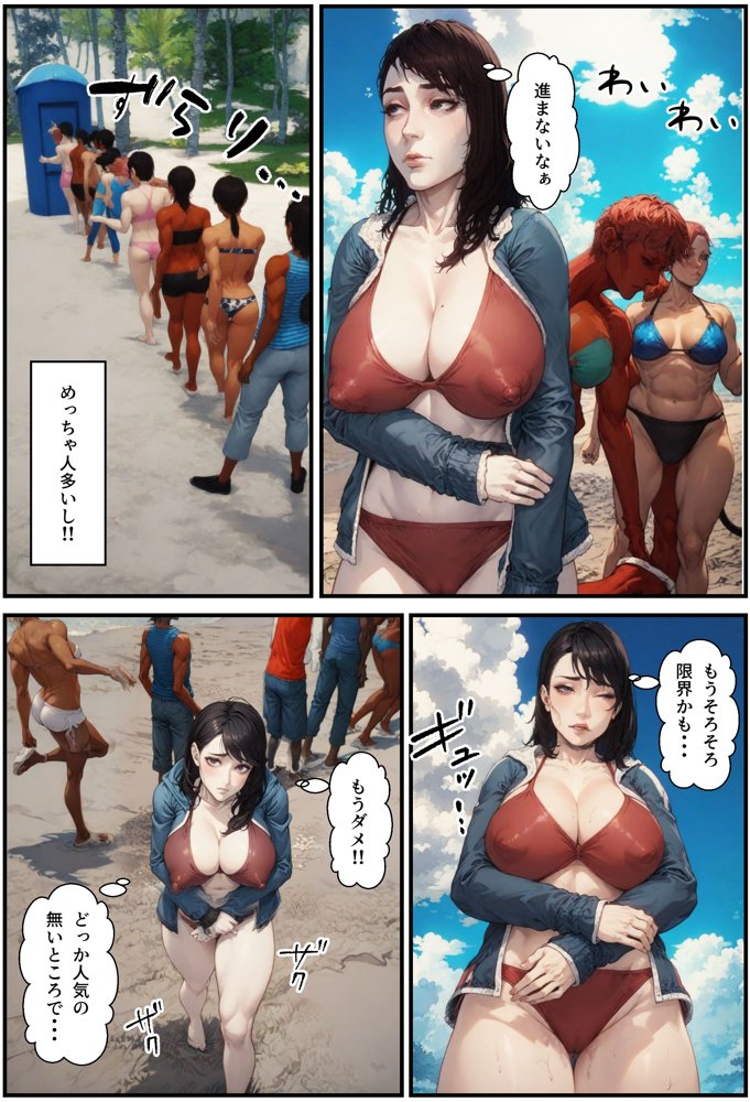 ママがビーチでさらわれた！？チャラ男と人妻熟女の夏【アヤカシノイチ】