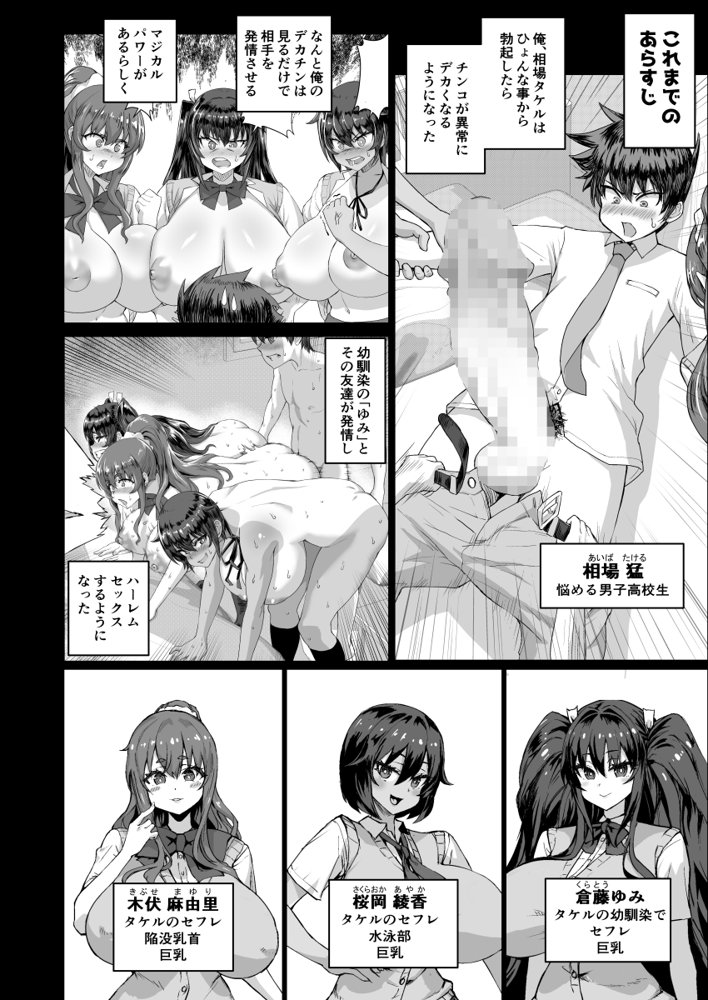 デカチンになったら巨乳幼馴染とその巨乳友達たちが発情してハーレムになった！！5ギャルとわくわく林姦学校【さいくら・のうしゅ】