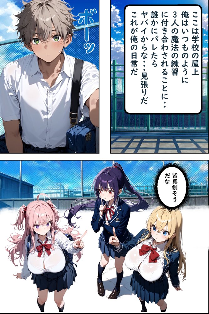 Hぷにんぐ  幼馴染魔法少女3人と魔法失敗でラッキースケベ連発のハーレム学園生活【むぎゅっと館】