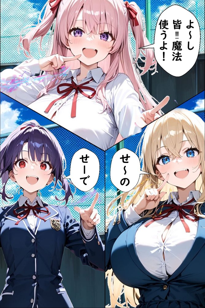 Hぷにんぐ  幼馴染魔法少女3人と魔法失敗でラッキースケベ連発のハーレム学園生活【むぎゅっと館】