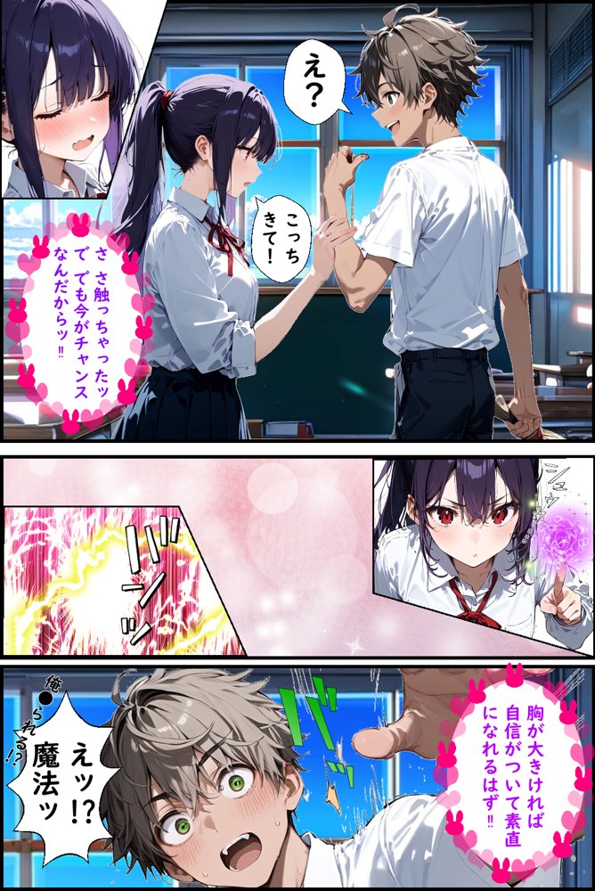 Hぷにんぐ  幼馴染魔法少女3人と魔法失敗でラッキースケベ連発のハーレム学園生活【むぎゅっと館】